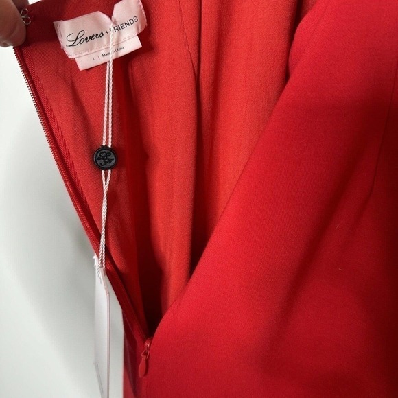 NWT Lovers + Friends Rosa Cocktail Dress Halter Keyhole Gown Cut Out Red Size L - Picture 5 of 9